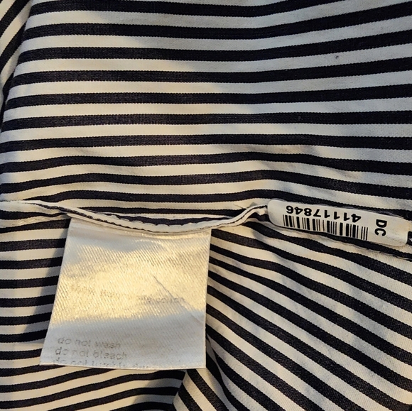 Akris Punto Exclusive Saks 5th Ave Striped Shirt Dress Silver Zipper 100% Cotton - Picture 6 of 7